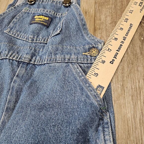 OshKosh B'Gosh Vintage Vestbak Denim Carpenter Overalls Bibs Toddler Kids 3T USA - Picture 3 of 9
